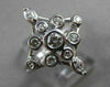 ESTATE LARGE .48CT DIAMOND 14KT WHITE GOLD OPEN BEZEL FLOWER FUN RING #20573