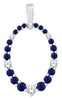 .68CT DIAMOND & AAA SAPPHIRE 14K WHITE GOLD OPEN OVAL GRADUATING JOURNEY PENDANT