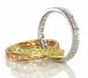 1.88CT DIAMOND 18KT TRI COLOR GOLD 3D CLASSIC TRINITY WEDDING ANNIVERSARY RING