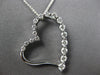 .46CT DIAMOND 18K WHITE GOLD GRADUATING JOURNEY OPEN HEART LOVE FLOATING PENDANT