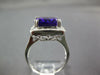 LARGE 4.96CT DIAMOND & AAA AMETHYST 14KT WHITE GOLD CUSHION HALO FILIGREE RING