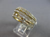 WIDE .82CT DIAMOND 14KT YELLOW GOLD 3D MULTI ROW WAVE WEDDING ANNIVERSARY RING