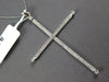 ESTATE EXTRA LARGE .43CT DIAMOND 14KT WHITE GOLD CLASSIC CROSS FLOATING PENDANT