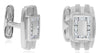 ESTATE .40CT DIAMOND 14KT WHITE GOLD 3D RECTANGULAR SQUARE FUN UNISEX CUFFLINKS