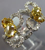 LARGE 2.14CT WHITE & FANCY YELLOW DIAMOND 18K 2 TONE GOLD INFINITY DIAGONAL RING