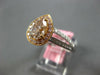LARGE 1.47CT WHITE PINK & MOCHA DIAMOND 18KT 2 TONE GOLD CLASSIC ENGAGEMENT RING