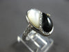 LARGE .18CT DIAMOND & AAA MOTHER OF PEARL & ONYX 18KT WHITE GOLD LOVE RING 28166