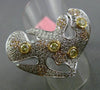 ESTATE EXTRA LARGE 1.42CT DIAMOND 18KT TRI COLOR GOLD 3D ETOILE HEART LOVE RING