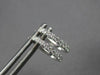 ESTATE SMALL .20CT DIAMOND 14KT WHITE GOLD 3D OVAL HUGGIE HANGING EARRINGS