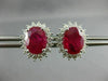 ESTATE 4.87CT DIAMOND & AAA RUBY 18KT WHITE GOLD 3D PRINCESS DIANA STUD EARRINGS