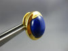 ESTATE LARGE AAA LAPIS 14KT YELLOW GOLD 3D CLASSIC OVAL CLIP ON EARRINGS #25816