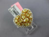 2.71CT WHITE & FANCY YELLOW DIAMOND 18KT 2 TONE GOLD 3D HEART SHAPE CLUSTER RING