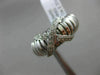 ESTATE WIDE .31CT ROUND DIAMOND 18K WHITE GOLD 3D FLEXIBLE SHINY X LOVE RING VVS