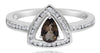 .59CT DIAMOND & AAA SMOKY TOPAZ 14KT WHITE GOLD 3D PEAR SHAPE & ROUND FUN RING