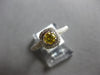 .53CT WHITE & FANCY YELLOW DIAMOND 18KT WHITE GOLD 3D FILIGREE ENGAGEMENT RING