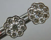 ESTATE LARGE 1.42CT DIAMOND 18KT WHITE GOLD CLUSTER BEZEL FLOWER STUD EARRINGS