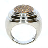 LARGE .77CT LIGHT PINK DIAMOND 18K ROSE GOLD ROUND PAVE CIRCULAR UNISEX FUN RING