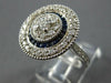 LARGE 1.87CT DIAMOND & SAPPHIRE 18K WHITE GOLD ROUND FILIGREE LOVE RING #27029
