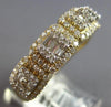 LARGE 1.15CT DIAMOND 14KT YELLOW GOLD ROUND & BAGUETTE UNISEX ANNIVERSARY RING