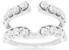 ESTATE WIDE 1.0CT DIAMOND 14K WHITE GOLD 3D CLASSIC DOUBLE SNAKE INSERT FUN RING