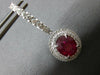 4.83CT DIAMOND & AAA RUBY 18KT WHITE GOLD 3D OVAL DOUBLE HALO HANGING EARRINGS