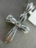 ESTATE LARGE .95CT DIAMOND 14KT WHITE GOLD 3D CHANNEL BEZEL CROSS PENDANT #26068