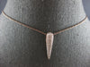 .45CT DIAMOND 14KT ROSE GOLD MULTI ROW ELONGATED TEAR DROP PAVE FLOATING PENDANT