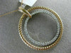 ESTATE .67CT DIAMOND 14KT TWO TONE GOLD 3D CIRCLE OF LIFE ROPE FLOATING PENDANT