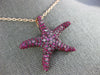 ESTATE LARGE 2.97CT AAA RUBY & PINK SAPPHIRE 18K ROSE GOLD STAR FISH FUN PENDANT