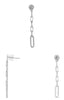 .37CT DIAMOND 14KT WHITE GOLD ROUND MULTI OVAL LINK FLORAL FUN HANGING EARRINGS
