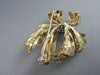 ANTIQUE LARGE .35CT DIAMOND 14KT 2 TONE FLOWER BROOCH PENDANT AMAZING!!#1360