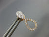 ESTATE .68CT DIAMOND 18KT ROSE GOLD 3D 2 IN 1 TEAR DROP STUD HANGING EARRINGS