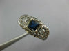 ANTIQUE .71CT OLD MINE DIAMOND & AAA SAPPHIRE 14KT WHITE GOLD 3D ART DECO RING