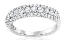 .80CT DIAMOND 14KT WHITE GOLD 3 ROW SHARED PRONG SEMI ETERNITY ANNIVERSARY RING