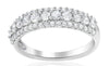 .80CT DIAMOND 14KT WHITE GOLD 3 ROW SHARED PRONG SEMI ETERNITY ANNIVERSARY RING