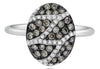 .63CT WHITE & CHOCOLATE FANCY DIAMOND 14KT WHITE GOLD 3D CLUSTER OVAL LEAF RING