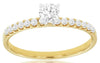 ESTATE .47CT DIAMOND 14K YELLOW GOLD ROUND 4 PRONG SEMI ETERNITY ENGAGEMENT RING