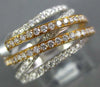 WIDE 1.0CT DIAMOND 18KT WHITE & ROSE GOLD MULTI ROW CRISS CROSS ANNIVERSARY RING
