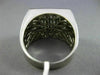 ESTATE MASSIVE 2.36CT DIAMOND 14KT WHITE GOLD 3D SQUARE INVISIBLE MENS RING