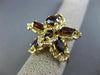 ANTIQUE EXTRA LARGE 6.0CT AAA GARNET 14KT YELLOW GOLD 3D FLOWER RING #25609