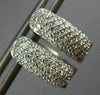 ESTATE .53CT DIAMOND 14KT WHITE GOLD 3D OVAL MULTI ROW HUGGIE HOOP EARRINGS 5mm