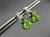 ESTATE 2.18CT DIAMOND & AAA PERIDOT 14KT WHITE GOLD 3D BOW OVAL HANGING EARRINGS