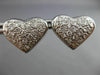ESTATE 1.70CT DIAMOND 14KT WHITE GOLD 3D PAVE HEART SHAPE LOVE EARRINGS #21492