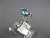 ESTATE .75CT DIAMOND & AAA BLUE TOPAZ 14K WHITE GOLD PRINCESS & ROUND CROWN RING