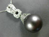 ESTATE .40CT DIAMOND & AAA TAHITIAN PEARL 18K WHITE GOLD FILIGREE PENDANT #21600