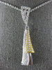 ESTATE LARGE .73CT DIAMOND 18K WHITE & YELLOW GOLD 3D CLASSIC TASSEL FUN PENDANT