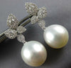 1.52CT DIAMOND & AAA SOUTH SEA PEARL 18KT WHITE GOLD MULTI LEAF HANGING EARRINGS