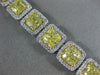 LARGE 1.86CT WHITE & FANCY YELLOW DIAMOND 18KT TWO TONE GOLD 3D TENNIS BRACELET