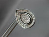 ESTATE LARGE .80CT DIAMOND 18KT WHITE GOLD 3D TEAR DROP HUGGIE HANGING EARRINGS