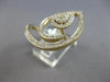 EXTRA LARGE .81CT DIAMOND 14KT YELLOW GOLD 3D CLUSTER HALO HEART SHAPE FUN RING